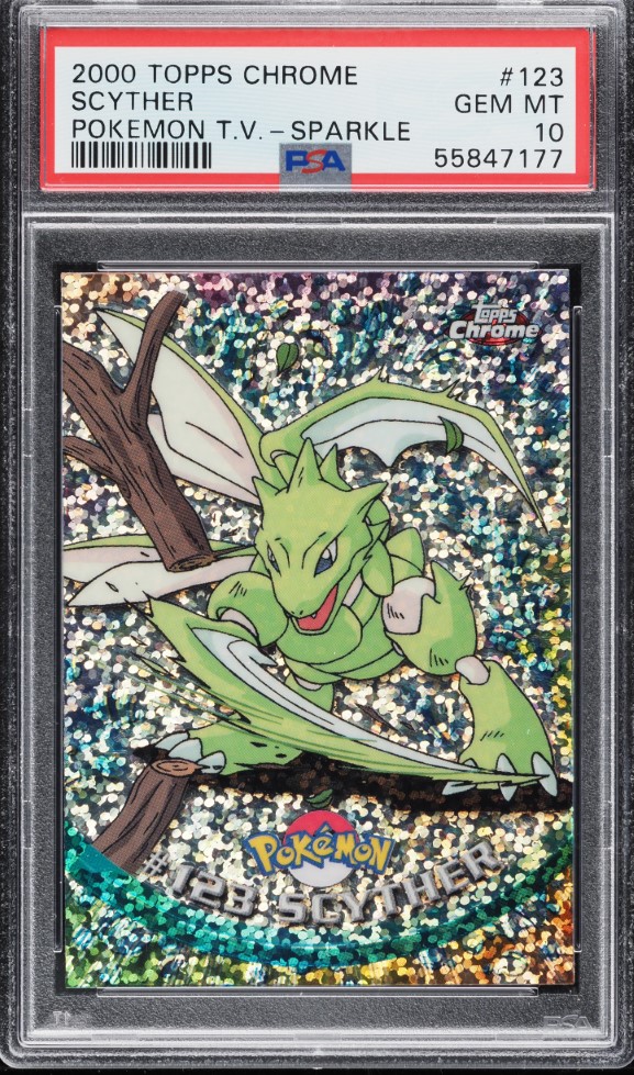 2000 Topps Chrome Pokemon Series 2 Sparkle Scyther #123 PSA 10 GEM MINT