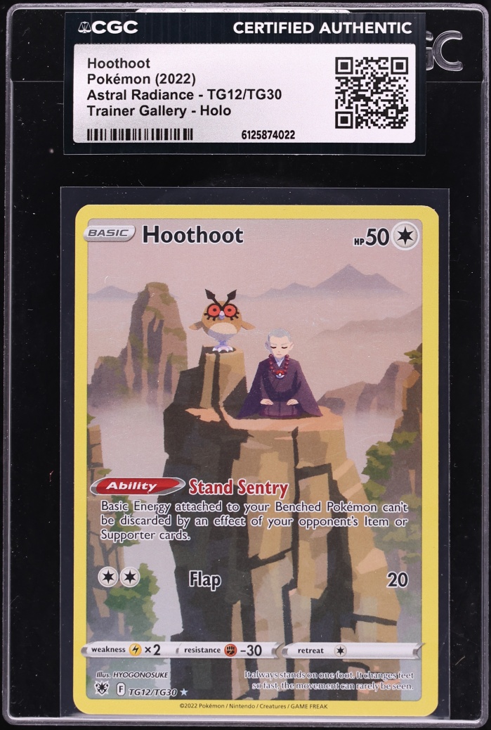 2022 Pokemon Sword & Shield Astral Radiance CHR Hoothoot #TG12 CGC AUTH