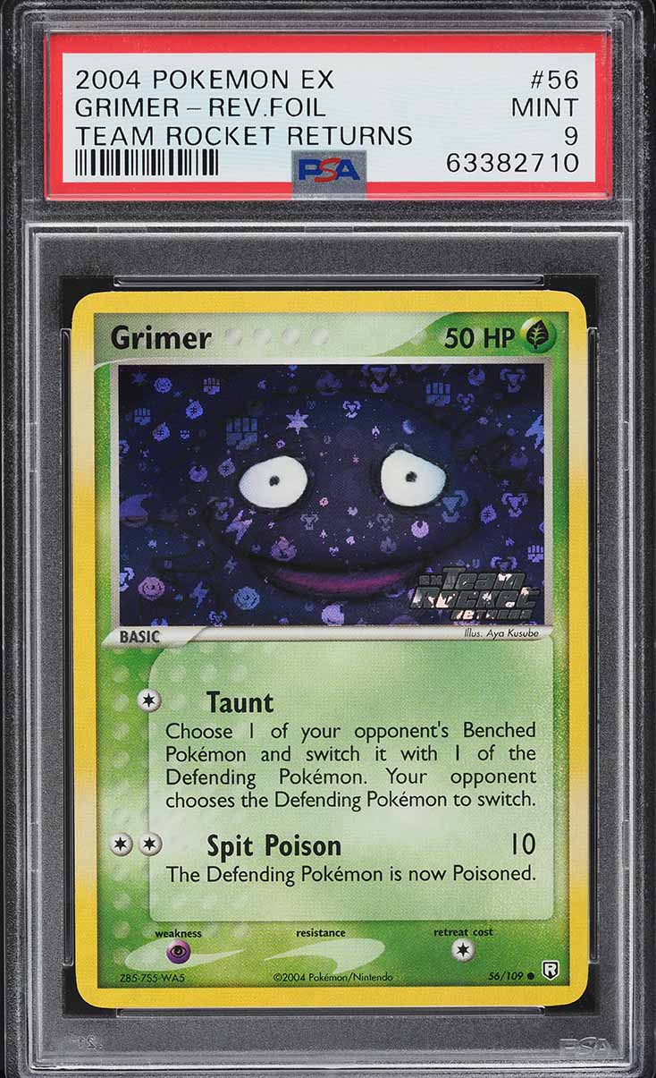 2004 Pokemon EX Team Rocket Returns Reverse Holo Grimer #56 PSA 9 MINT