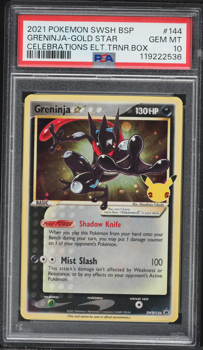 2021 Pokemon Sword & Shield Promo Celebrations ETB Greninja Gold Star #SWSH144 PSA 10 GEM MINT