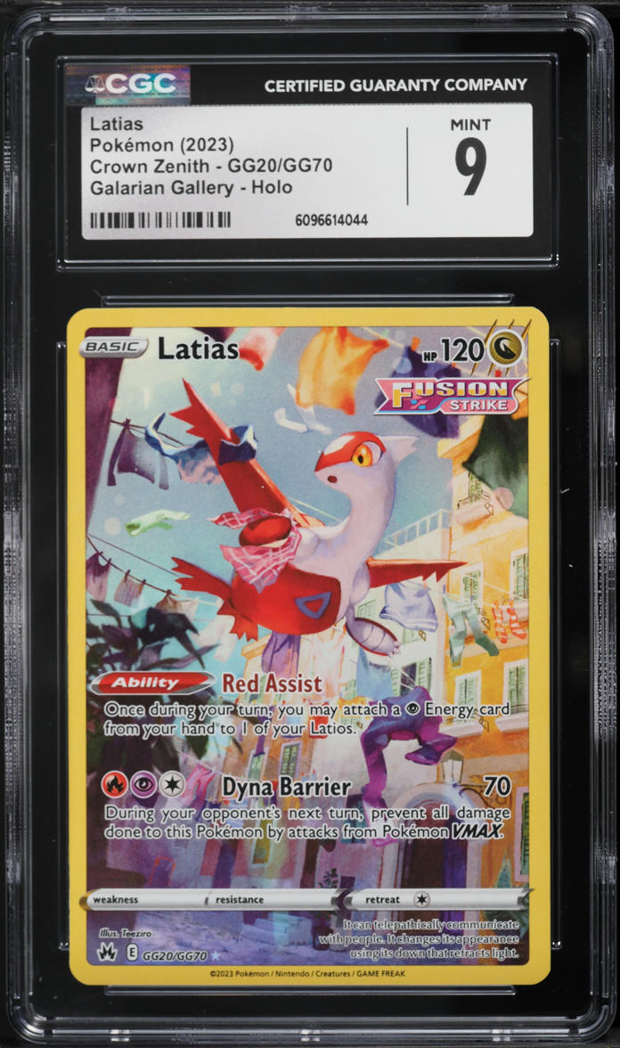 2023 Pokemon Sword & Shield Crown Zenith Full Art Latias #GG20 CGC 9 MINT