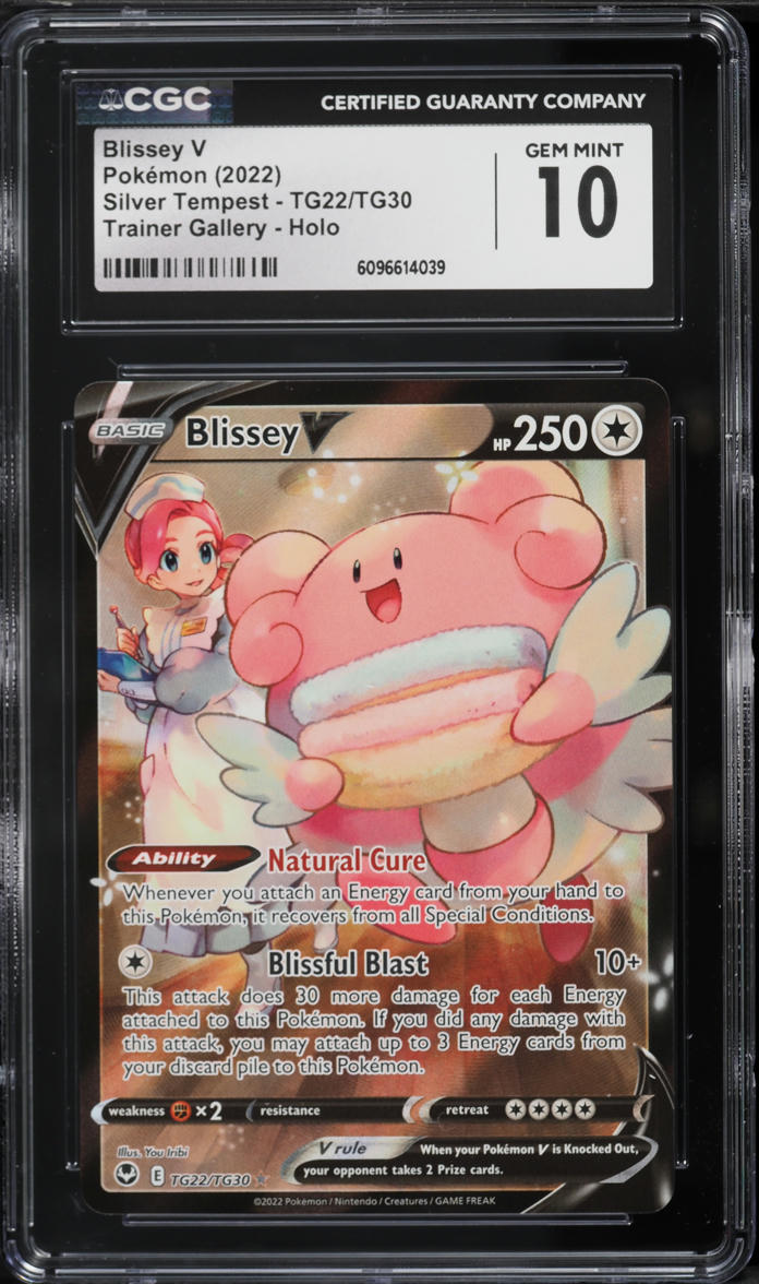 2022 Pokemon Sword & Shield Silver Tempest CHR Blissey V #TG22 CGC 10 GEM MINT