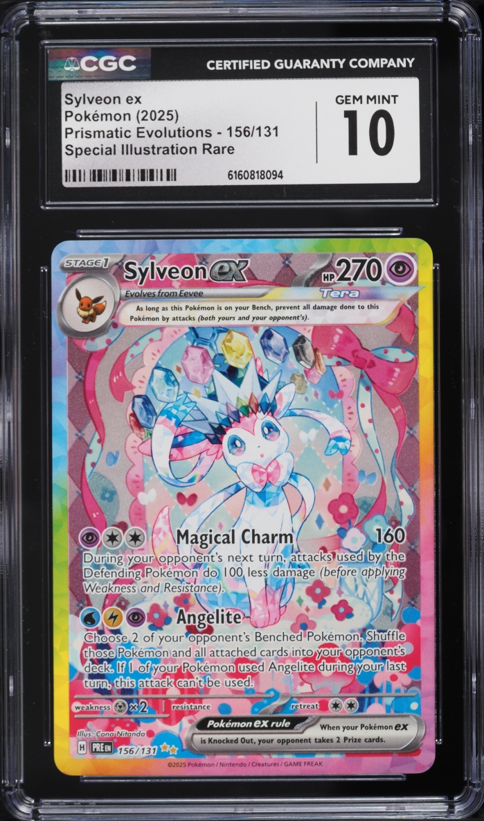 2025 Pokemon Scarlet & Violet Prismatic Evolutions SIR Sylveon Ex #156 CGC 10 GEM MINT