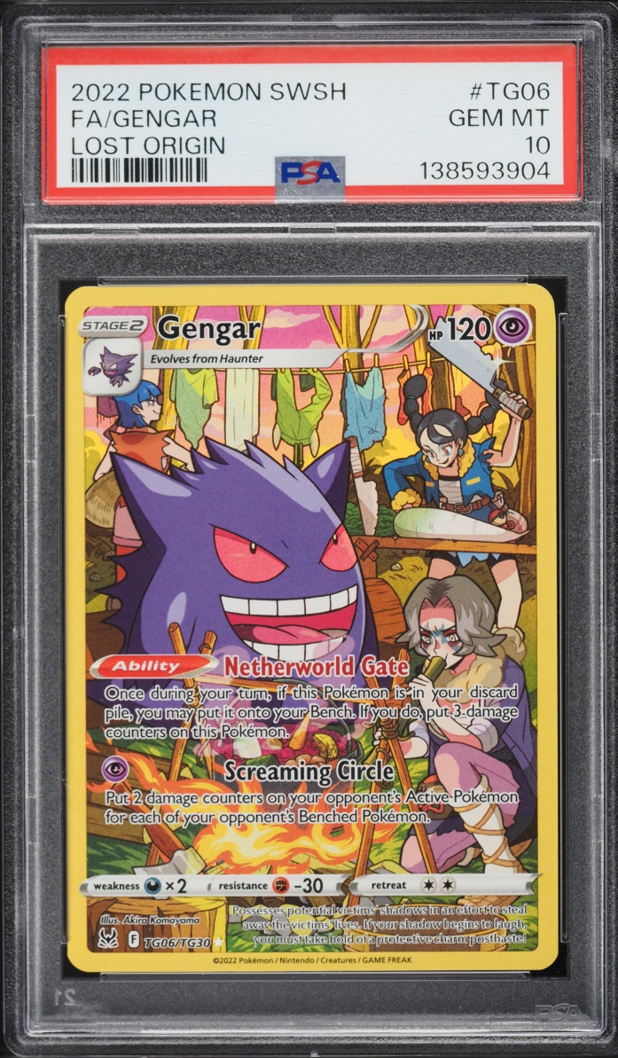 2022 Pokemon Sword & Shield Lost Origin Full Art Gengar #TG06 PSA 10 GEM MINT