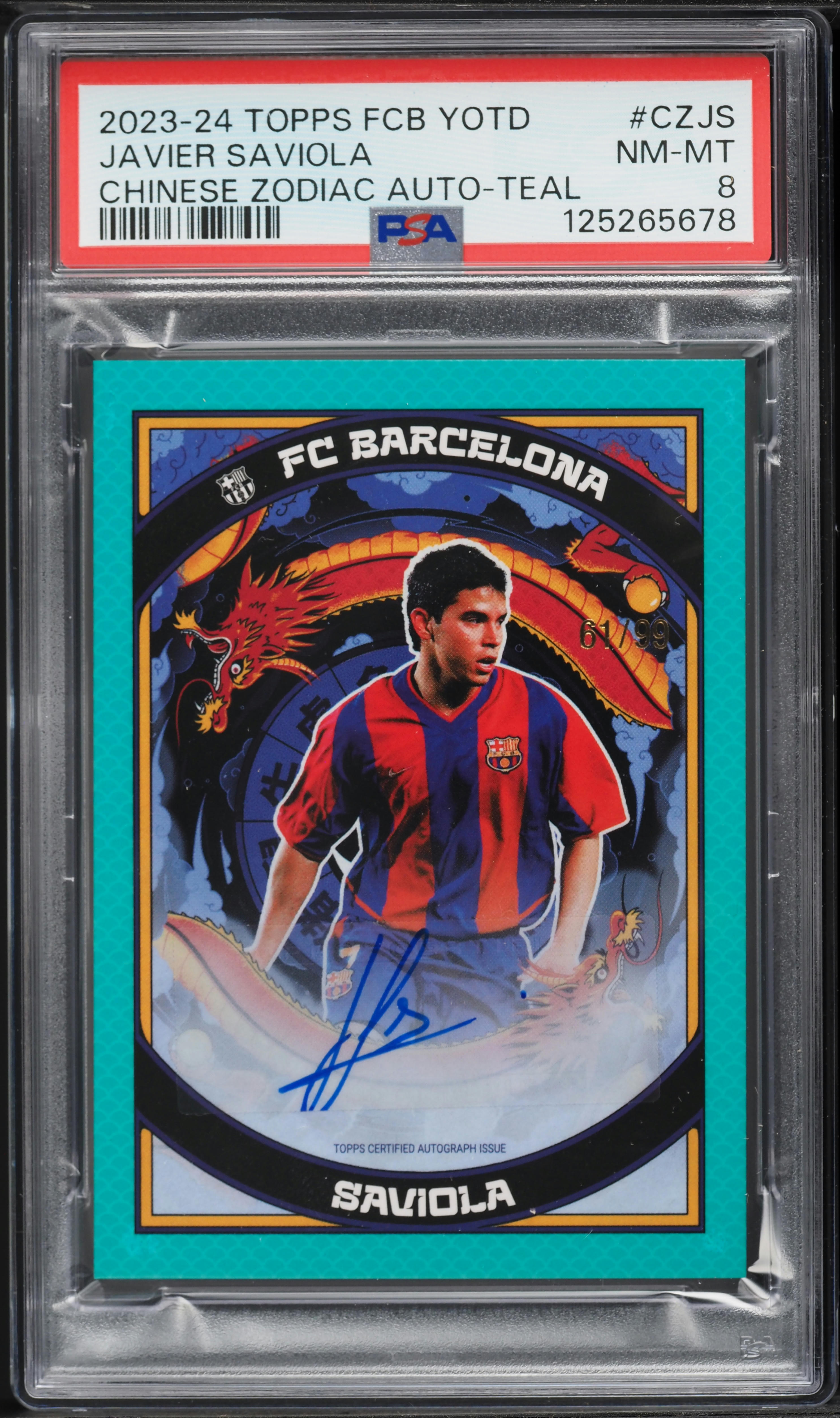 2023 Topps FCB Year Of The Dragon Chinese Zodiac Teal Javier