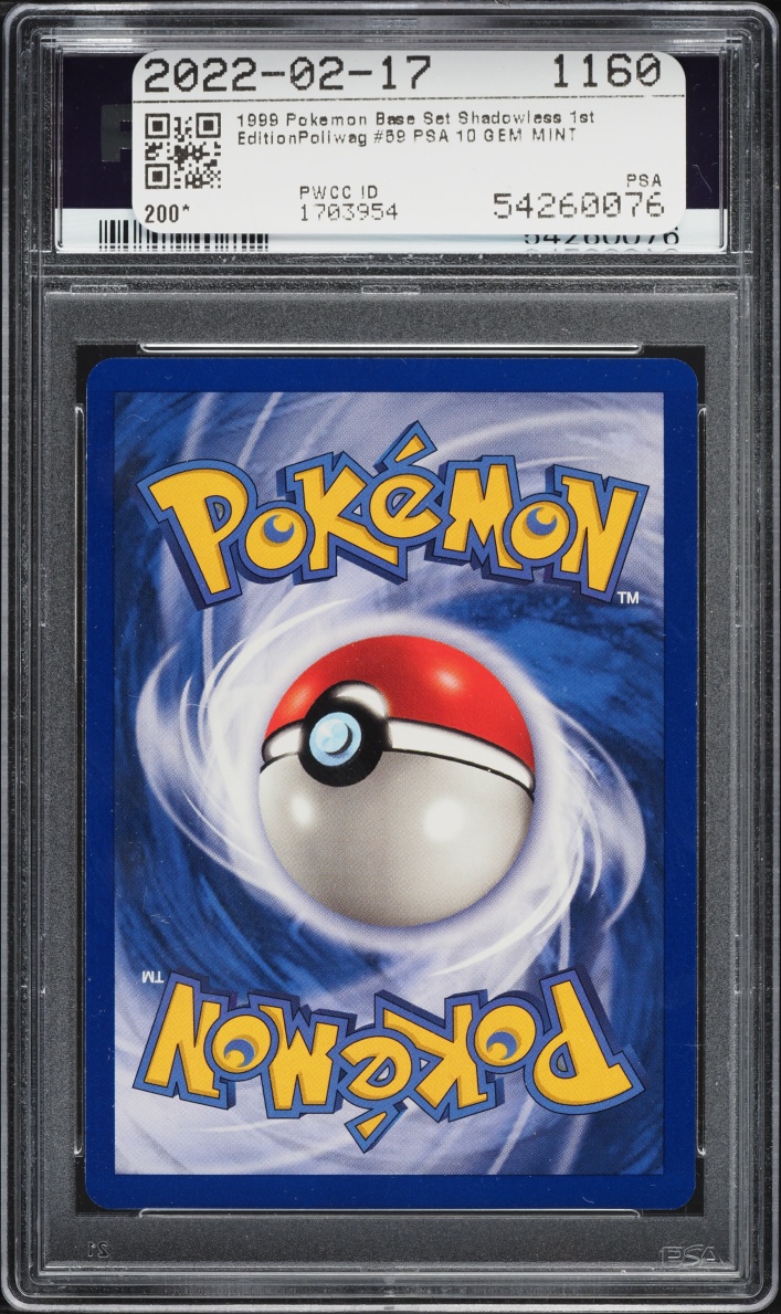 1999 Pokemon Base Set Shadowless 1st Edition Poliwag #59 PSA 10 GEM MINT