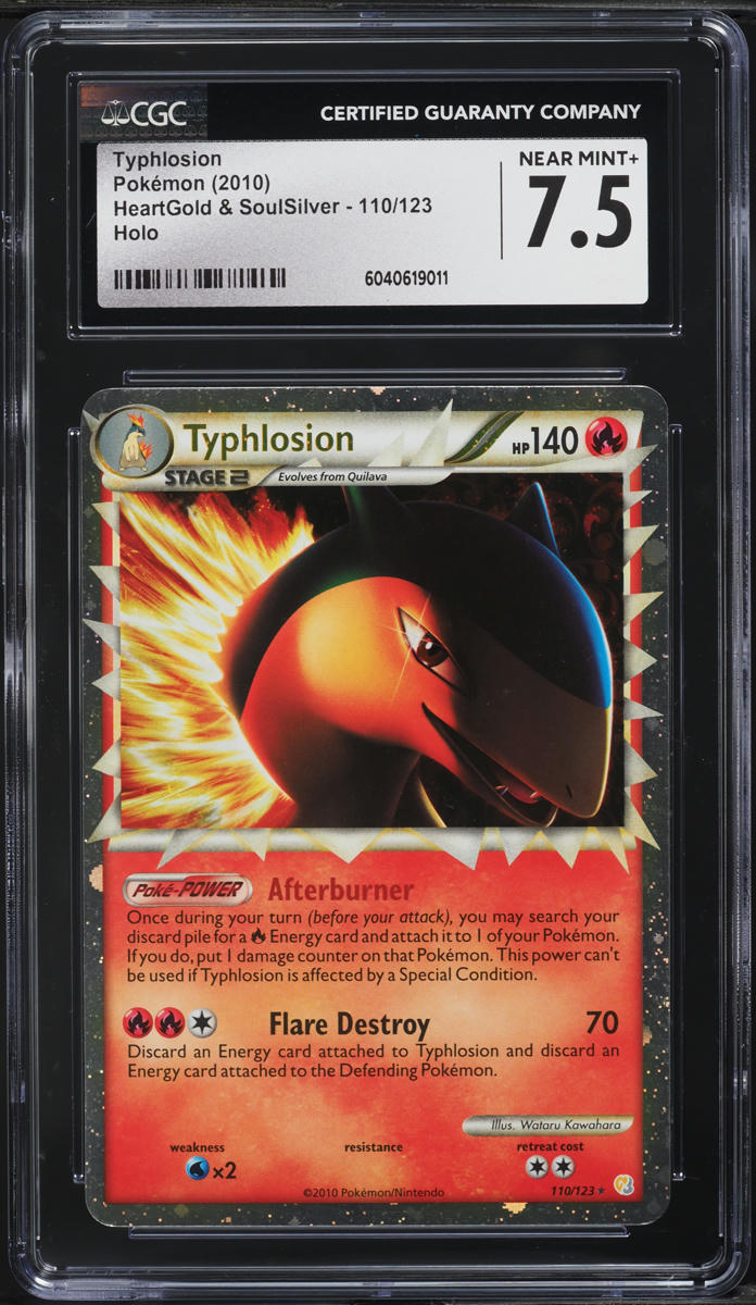 2010 Pokemon HeartGold & SoulSilver Holo Prime Typhlosion #110 CGC 7.5 NRMT+