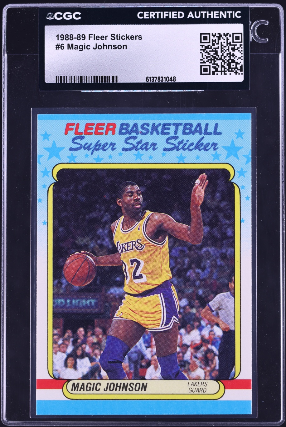 1988 Fleer Stickers Magic Johnson #6 CGC AUTH