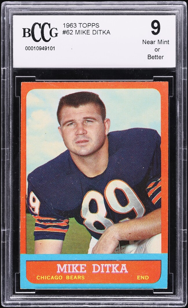 1963 Topps Football Mike Ditka #62 BCCG 9