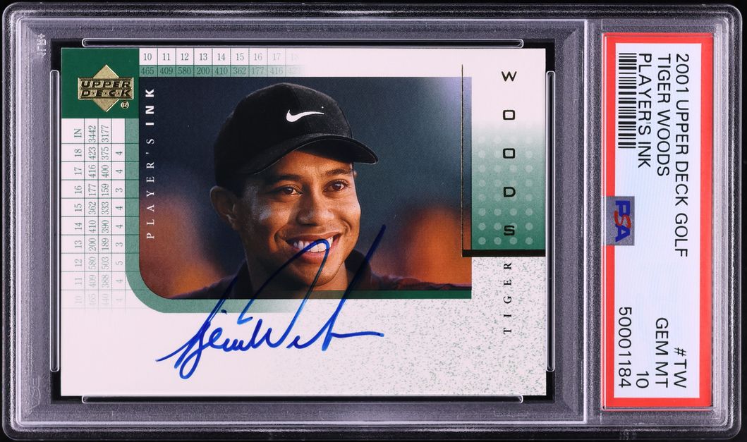 2001 Upper Deck Player's Ink Tiger Woods ROOKIE AUTO #TW PSA 10 GEM MINT