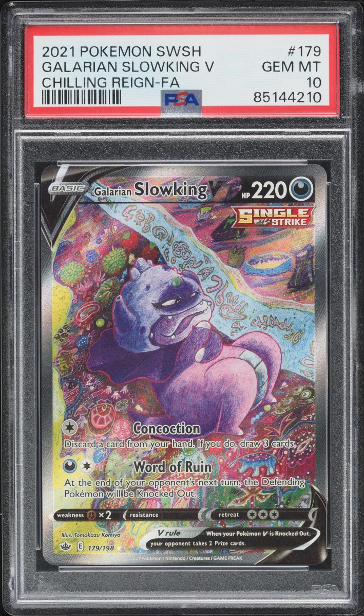 2021 Pokemon Sword & Shield Chilling Reign Alt Art Galarian Slowking V #179 PSA 10 GEM MINT