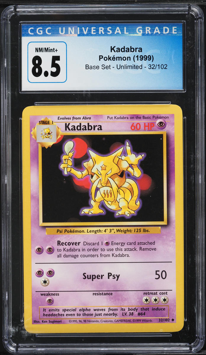 1999 Pokemon Base Set Kadabra #32 CGC 8.5 NM-MT+