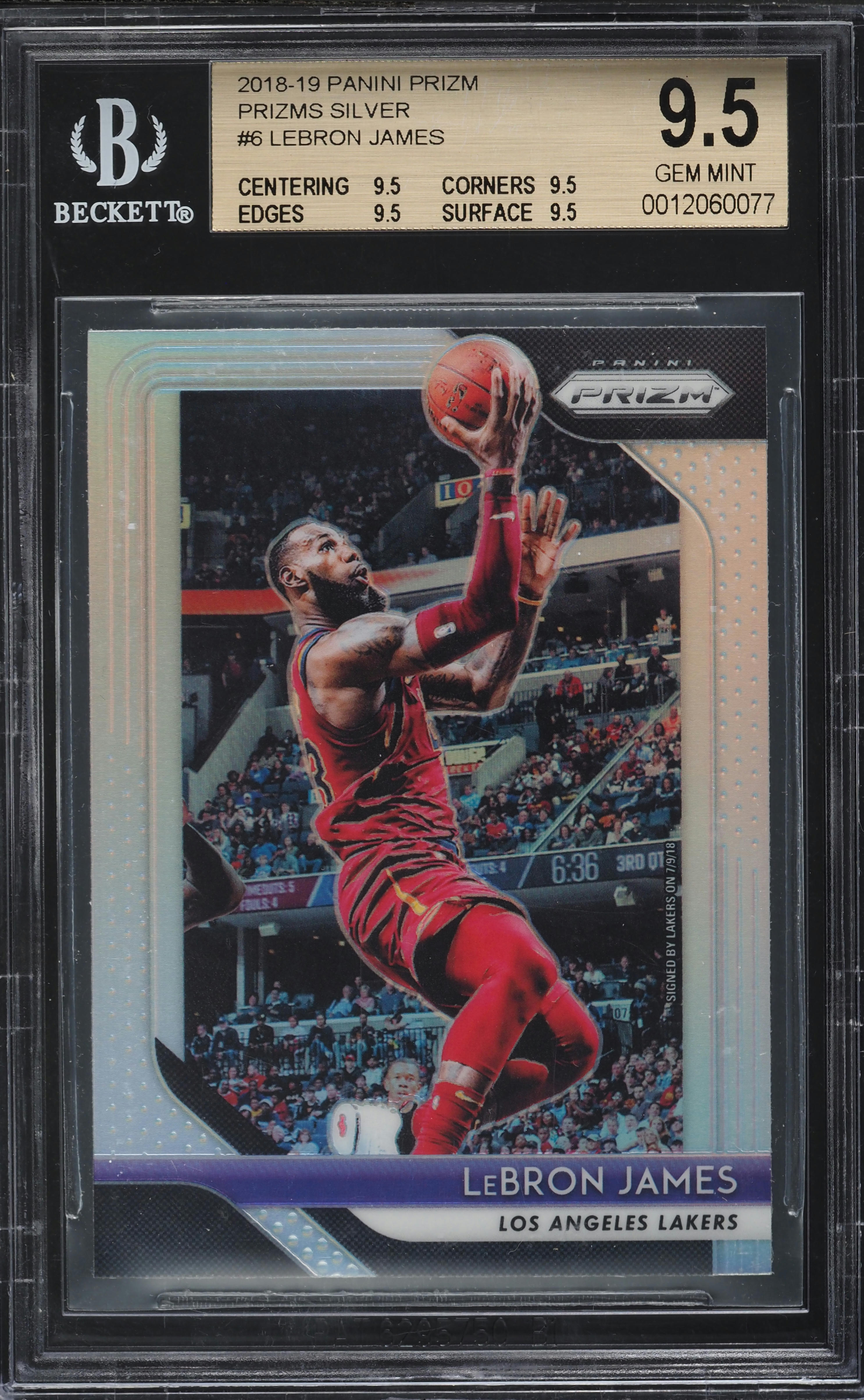NBA カード Lebron James  Silver  BGS 9.5 2018 Panini Prizm Silver LeBron James #6 BGS 9.5 GEM MINT on