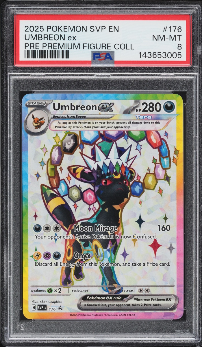 2025 Pokemon SV Promo Prismatic Evolutions Premium Figure Full Art Umbreon ex #176 PSA 8 NM-MT