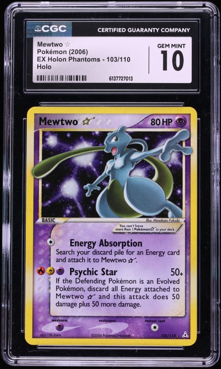 2006 Pokemon EX Holon Phantoms Holo Mewtwo Gold Star #103 CGC 10 GEM MINT