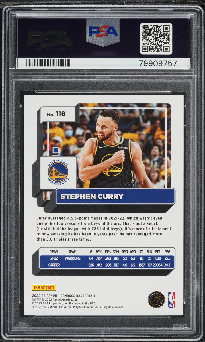 2022 Donruss Stephen Curry #116 PSA 10 GEM MINT