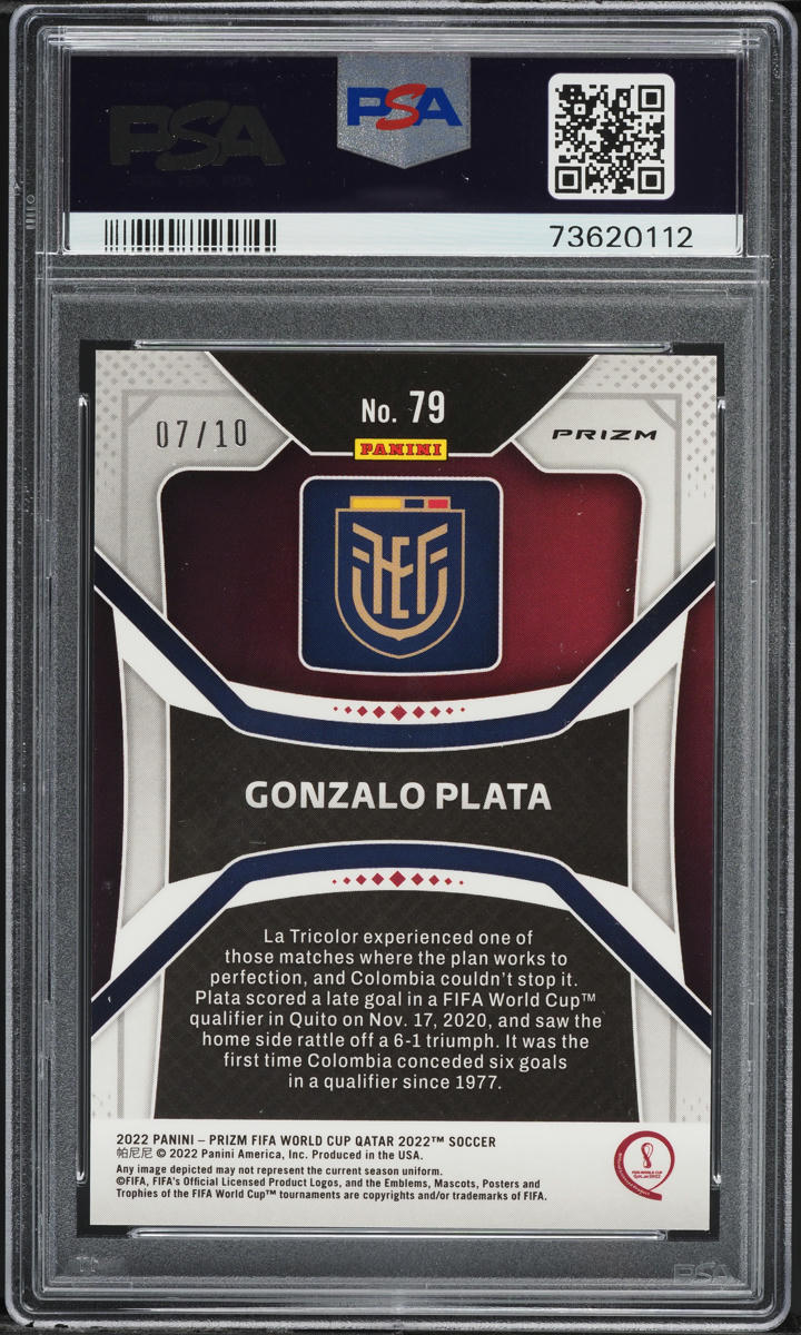2022 Panini Prizm World Cup Qatar Gold Gonzalo Plata ROOKIE /10 #79 PSA 9 MINT
