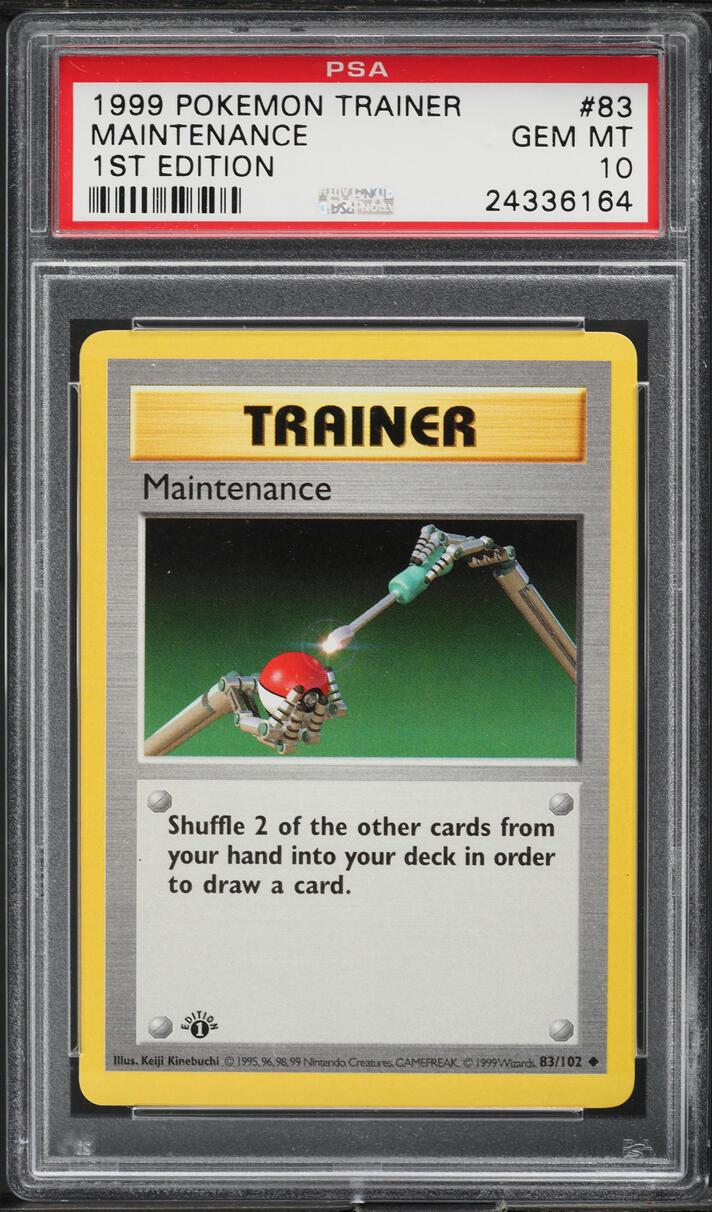 1999 Pokemon Base Set Shadowless 1st Edition Maintenance #83 PSA 10 GEM MINT