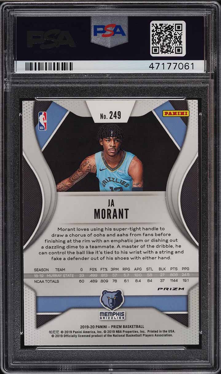 2019 Panini Prizm Silver Ja Morant ROOKIE #249 PSA 9 MINT