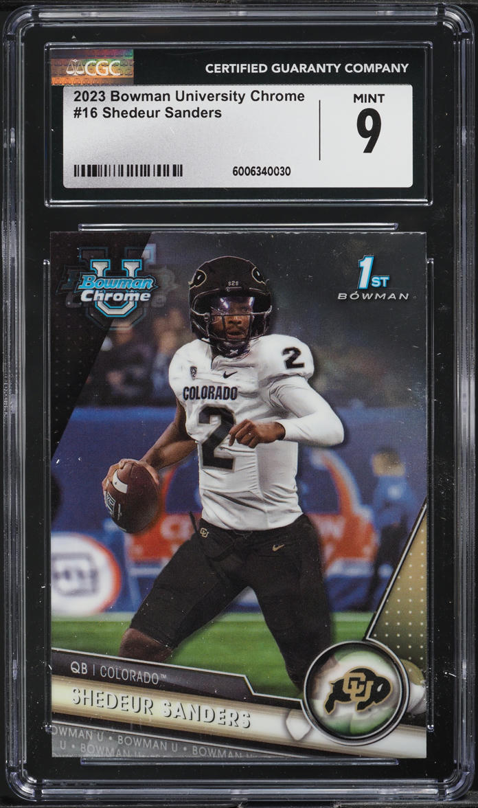 2023 Bowman Chrome University Shedeur Sanders ROOKIE #16 CGC 9 MINT