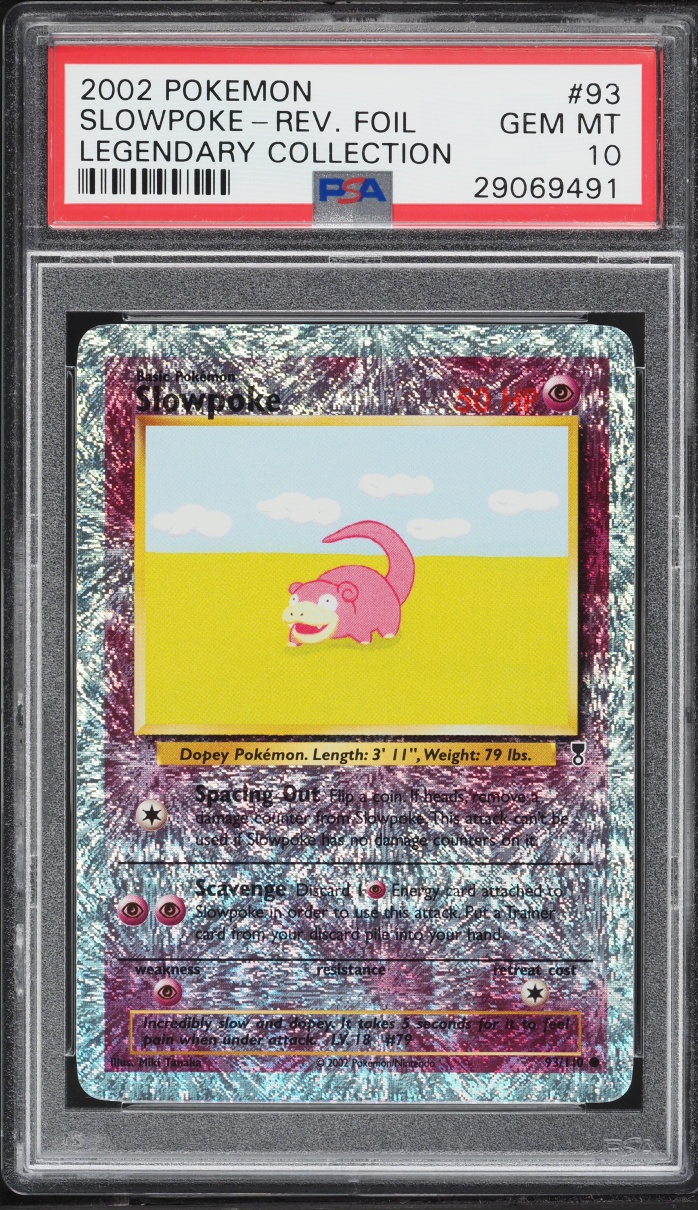 2002 Pokemon Legendary Collection Reverse Holo Slowpoke #93 PSA 10 GEM MINT