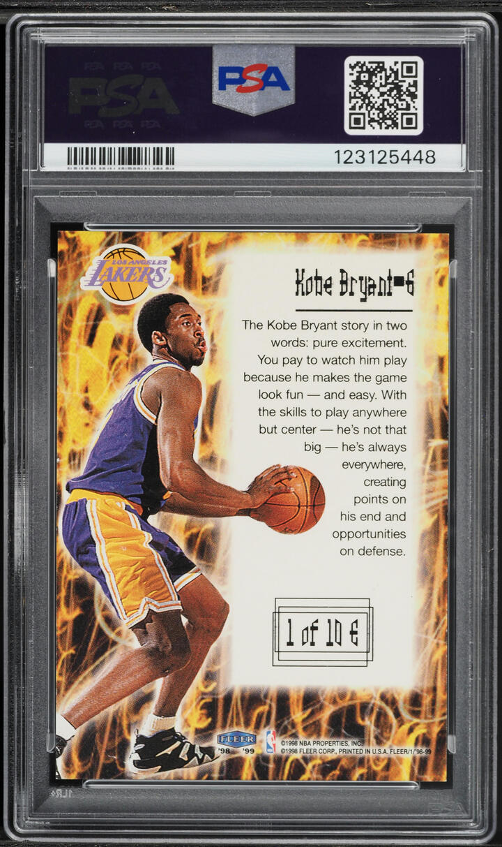 1998 Fleer Tradition Electryfying Kobe Bryant #1E PSA 9 MINT