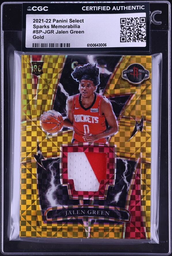 2021 Select Purple Prizm Jalen Green ROOKIE PATCH AUTO /99 #RJ-JGR