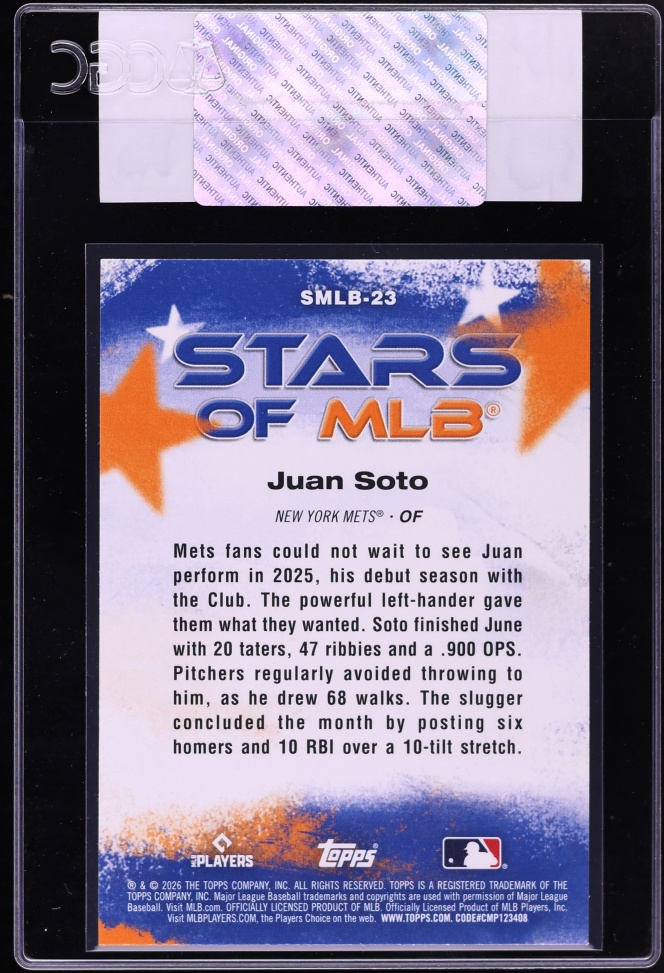 2026 Topps Stars Of MLB Juan Soto #SMLB-23 CGC AUTH