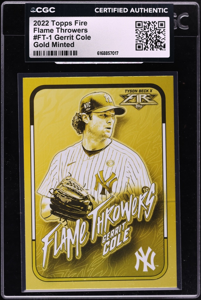 2022 Topps Fire Flame Throwers Gold Minted Gerrit Cole #FT-1 CGC AUTH