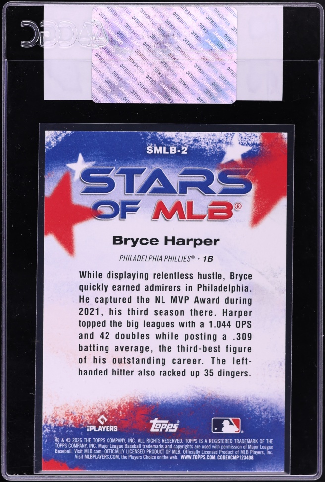 2026 Topps Stars Of MLB Bryce Harper #SMLB-2 CGC AUTH