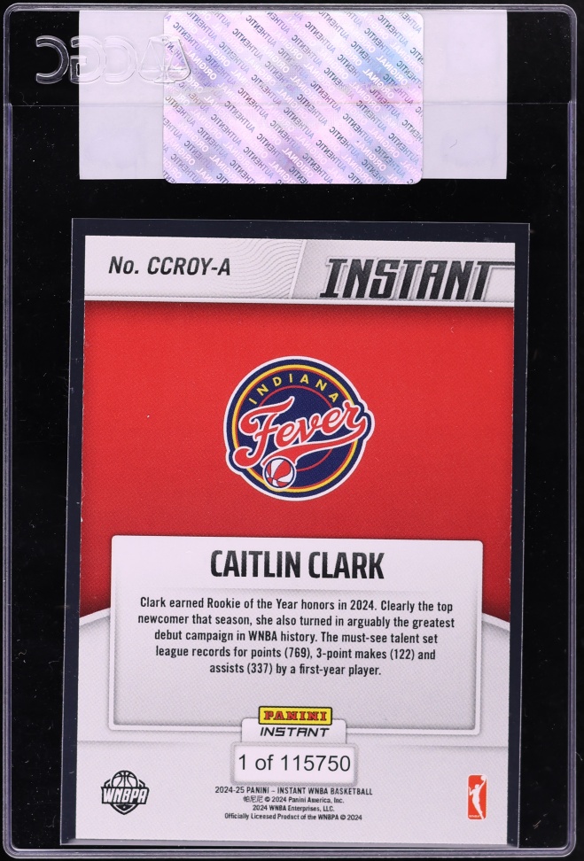 2024 Panini Instant WNBA Of The Year Caitlin Clark ROOKIE /115750 #CCROY-A CGC AUTH