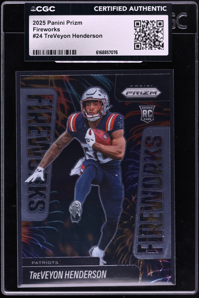 2025 Panini Prizm Fireworks TreVeyon Henderson ROOKIE #24 CGC AUTH