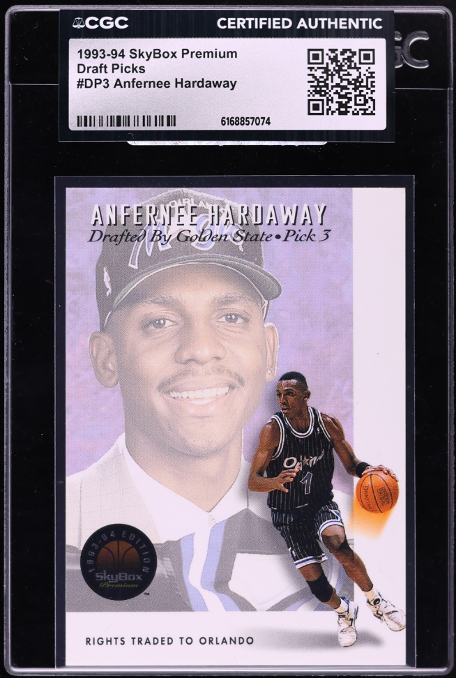 1993 Skybox Premium Draft Picks Anfernee Hardaway ROOKIE #DP3 CGC AUTH