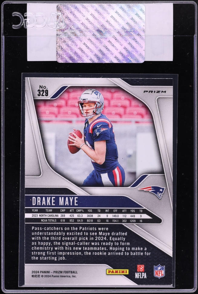 2024 Panini Prizm Pink Drake Maye ROOKIE #329 CGC AUTH