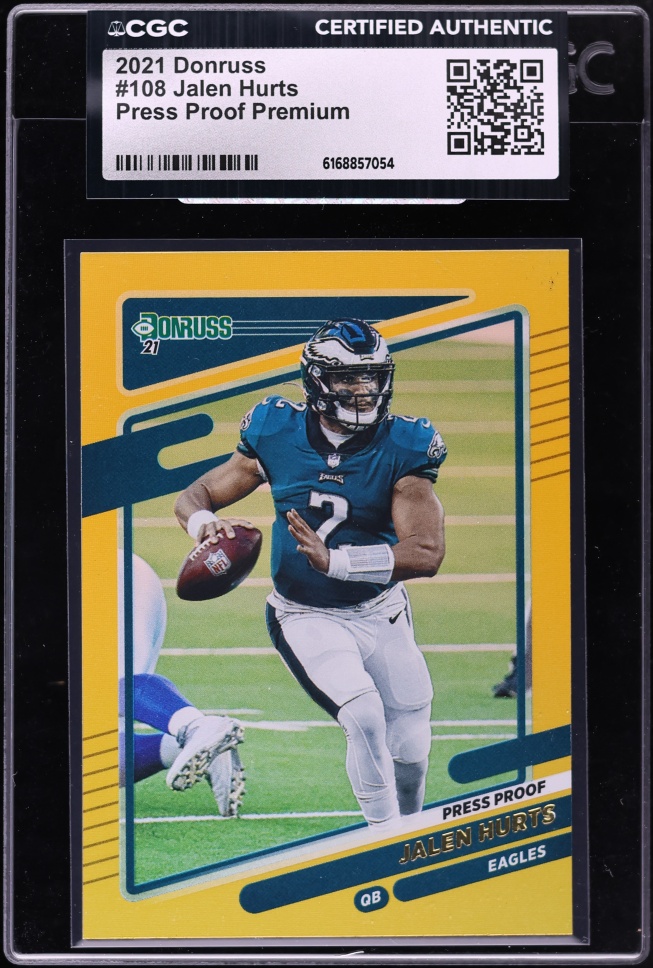 2021 Donruss Press Proof Premium Jalen Hurts #108 CGC AUTH