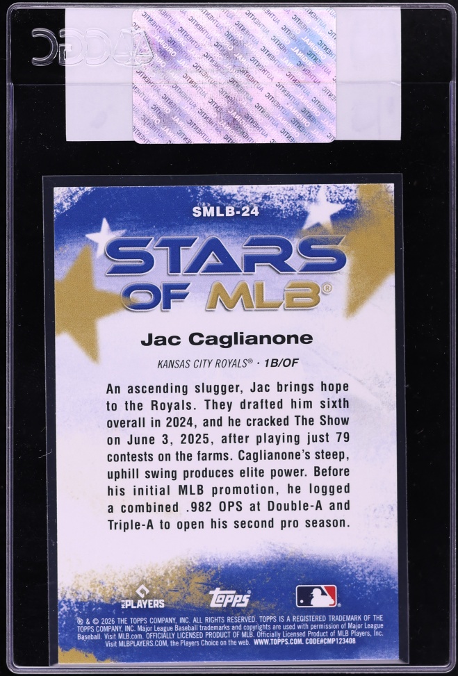 2026 Topps Stars Of MLB Jac Caglianone ROOKIE #SMLB-24 CGC AUTH