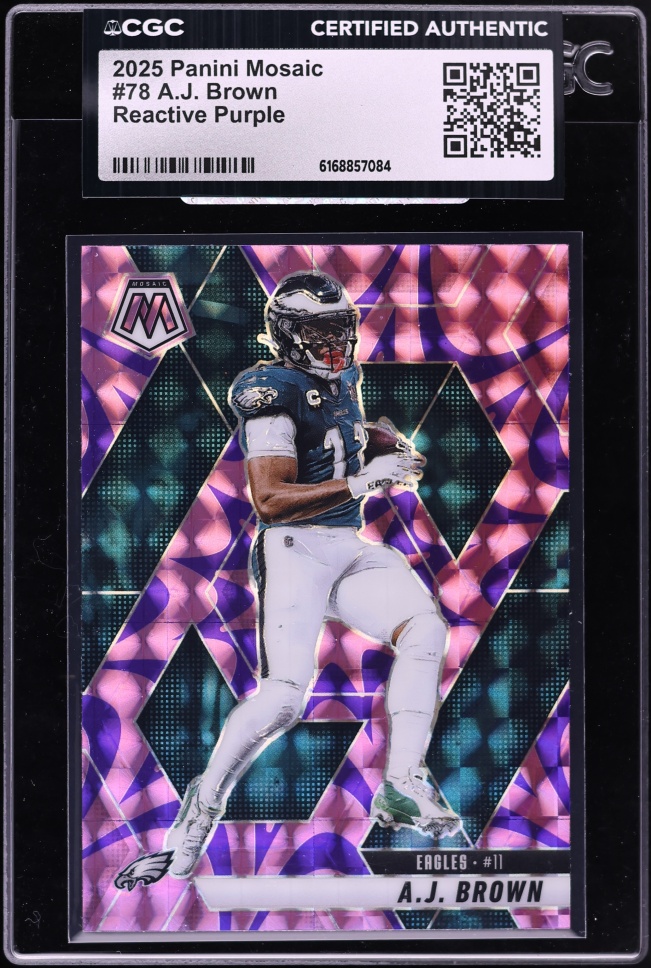 2025 Panini Mosaic Reactive Purple A.J. Brown #78 CGC AUTH