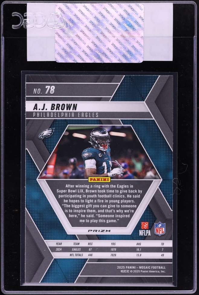 2025 Panini Mosaic Reactive Purple A.J. Brown #78 CGC AUTH