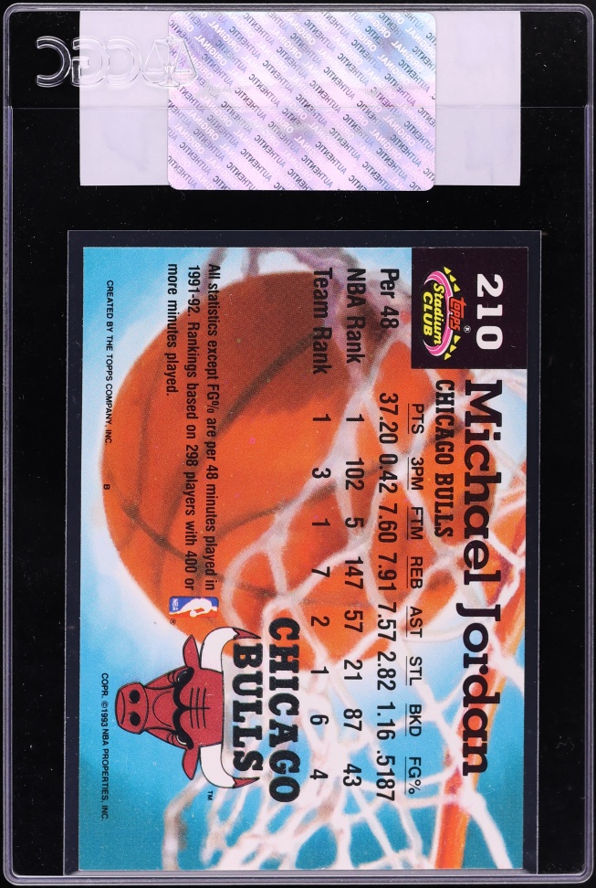1992 Stadium Club Members Choice Michael Jordan #210 CGC AUTH