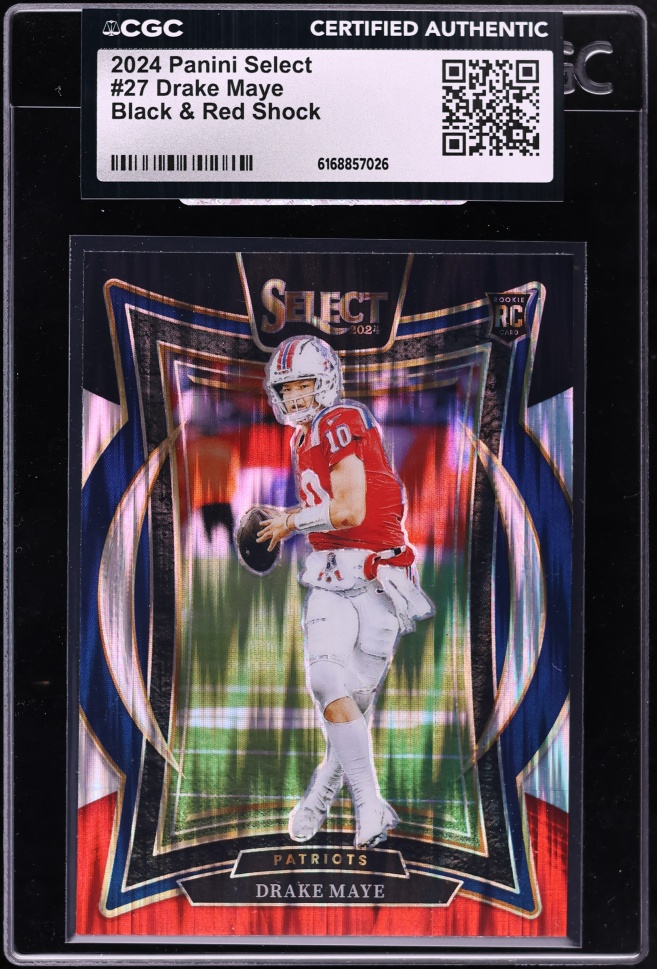 2024 Select Concourse Black & Red Shock Drake Maye ROOKIE #27 CGC AUTH
