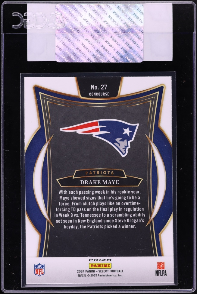 2024 Select Concourse Black & Red Shock Drake Maye ROOKIE #27 CGC AUTH