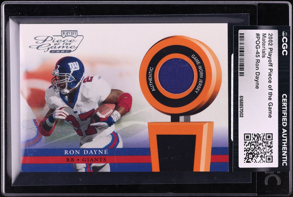 2002 Playoff Piece Of The Game Materials Ron Dayne PATCH #POG-45 CGC AUTH