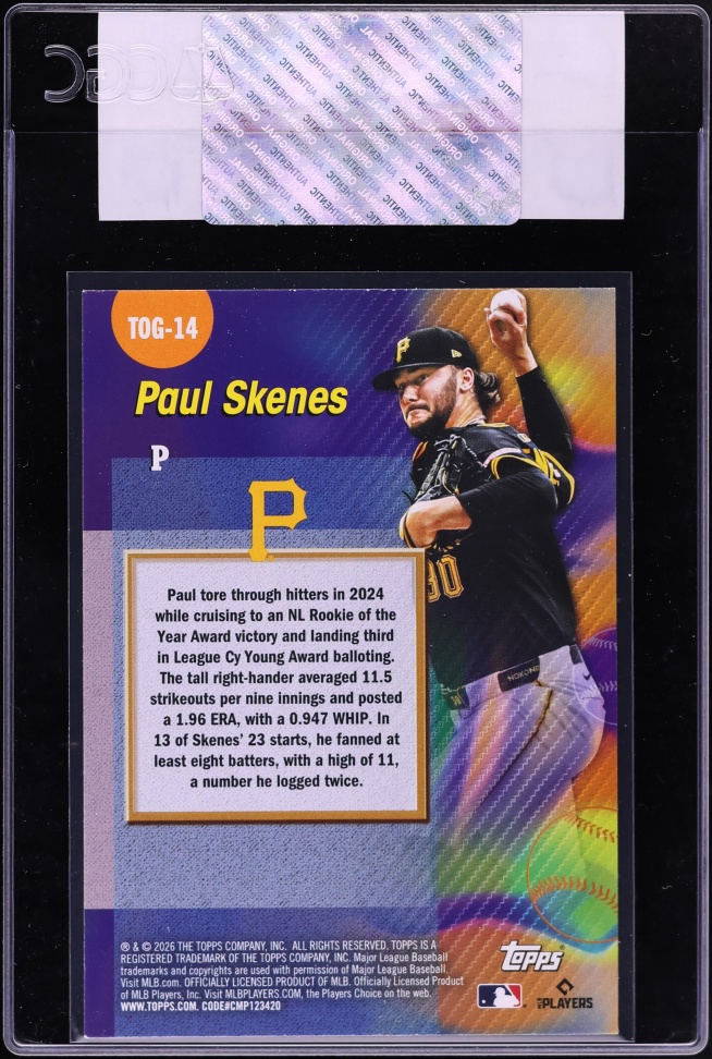 2026 Topps Titans Of The Game Paul Skenes #TOG-14 CGC AUTH