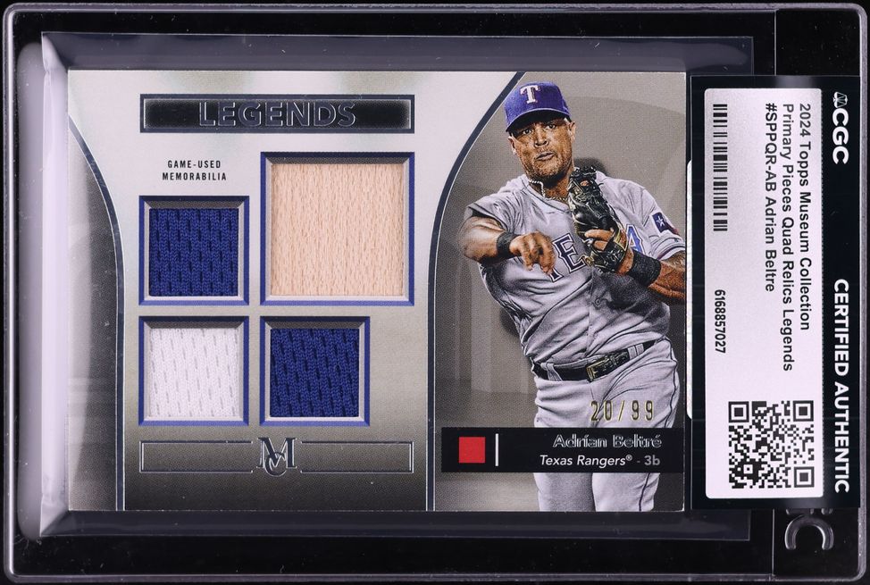 2024 Topps Museum Collection Primary Pieces Legends Adrian Beltre PATCH /99 #SPPQR-AB CGC AUTH
