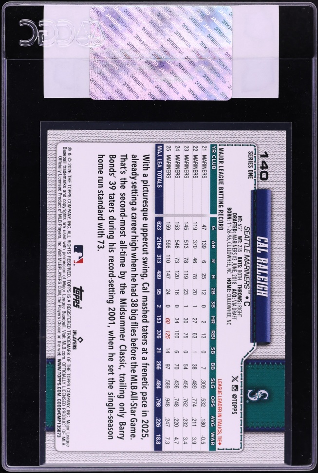 2026 Topps Holiday Cal Raleigh #140 CGC AUTH