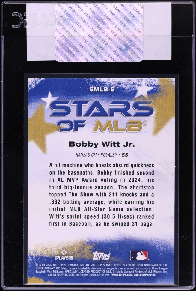2026 Topps Stars Of MLB Bobby Witt Jr. #SMLB-5 CGC AUTH