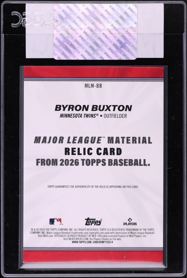 2026 Topps Major League Materials Byron Buxton RELIC #MLM-BB CGC AUTH