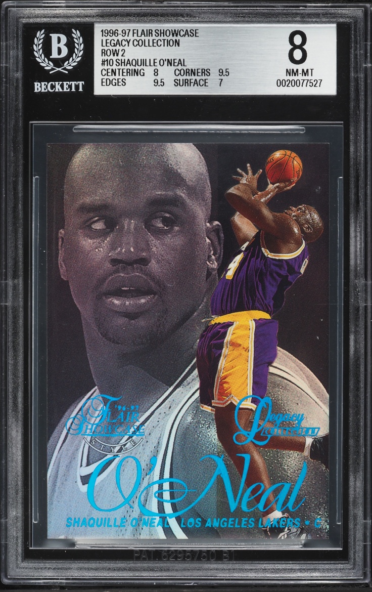 1996 Flair Showcase Legacy Collection Row 2 Shaquille O'Neal /150 #10 BGS 8 NM-MT