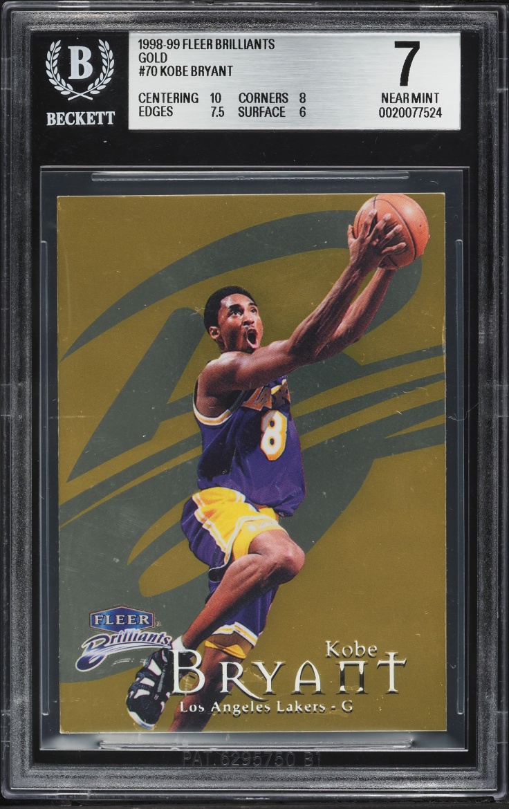 1998 Fleer Brilliants Gold Kobe Bryant /99 #70G BGS 7 NRMT