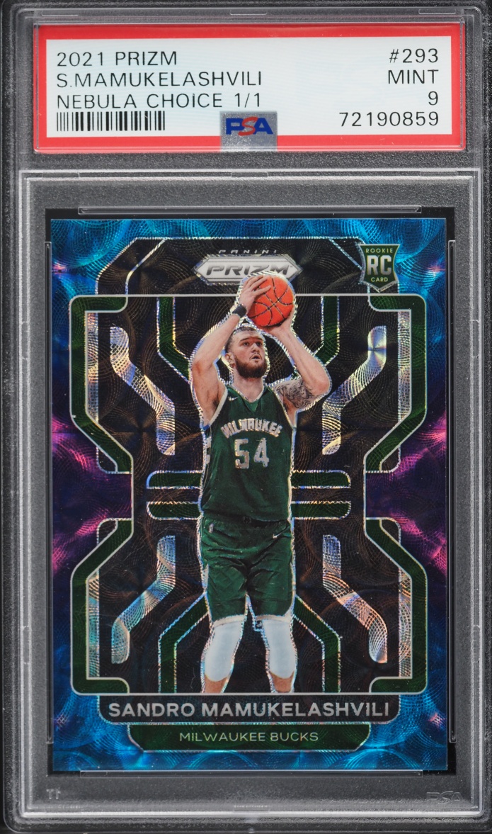 2021 Panini Prizm Nebula Choice Sandro Mamukelashvili ROOKIE 1/1 #293 PSA 9 MINT